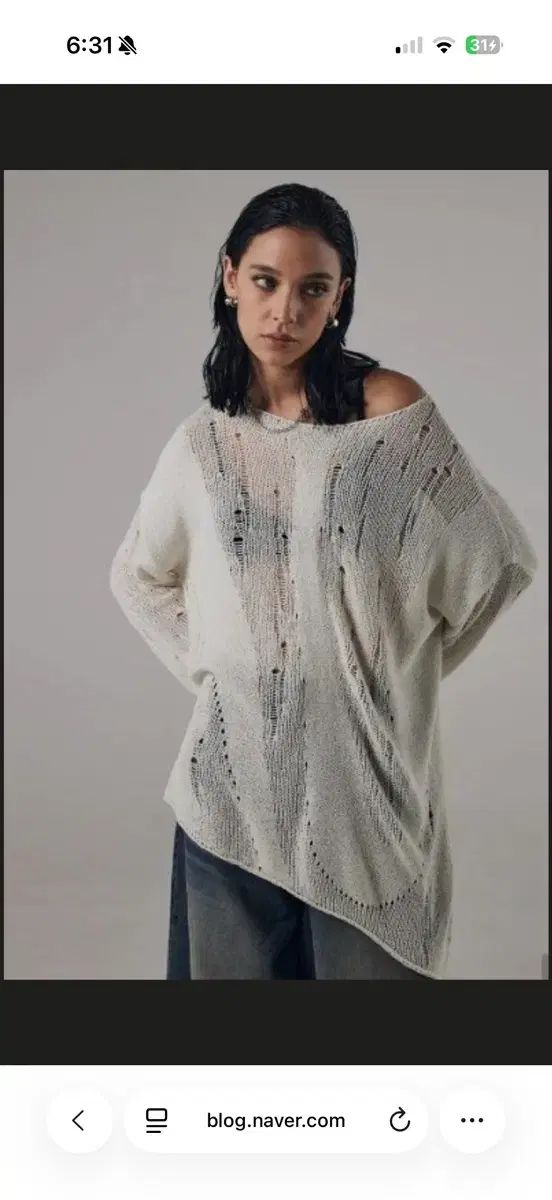 トリミングバード Brindled See-through Knit
