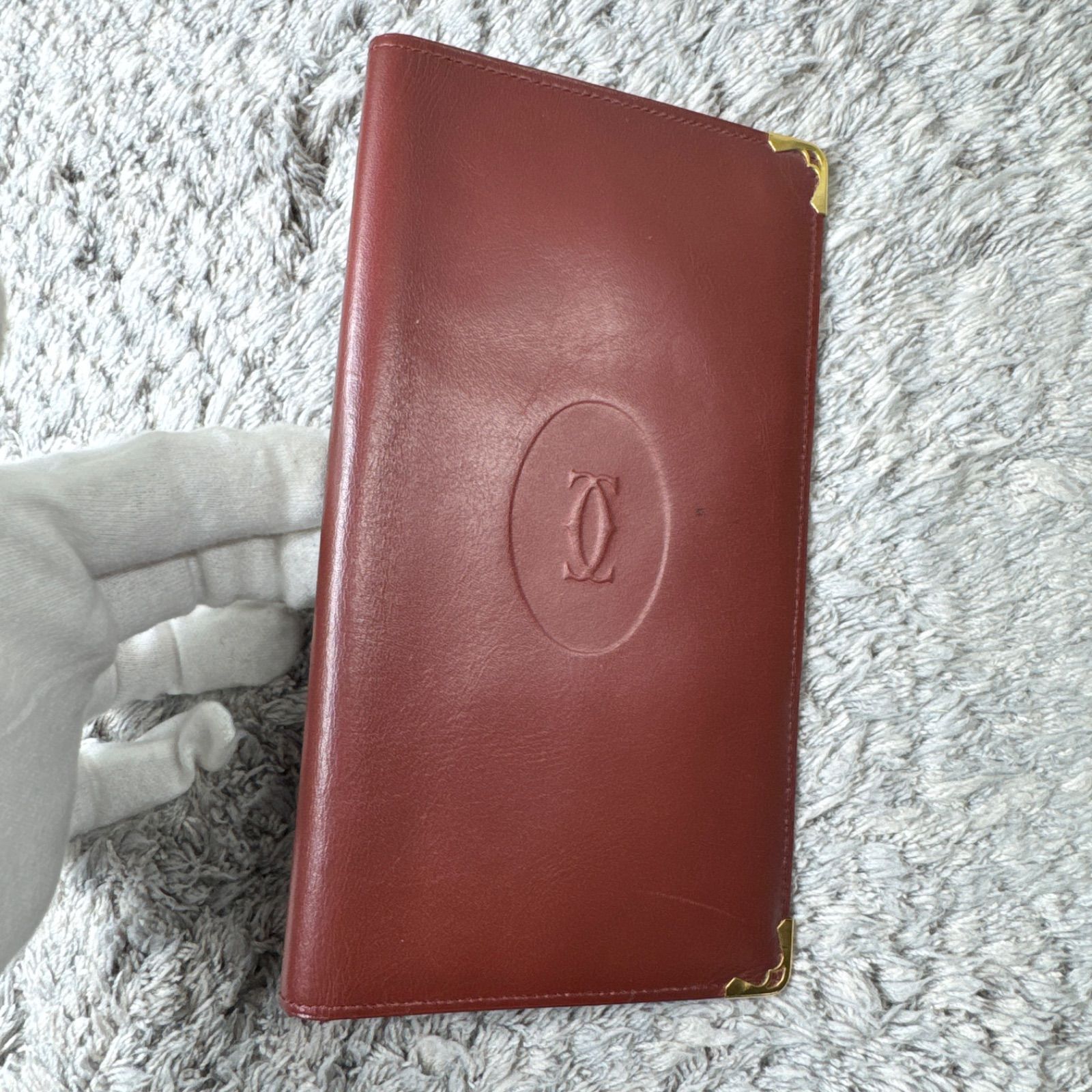 Cartier カルティエ 長財布 札入れ マストライン ボルドー レザー 