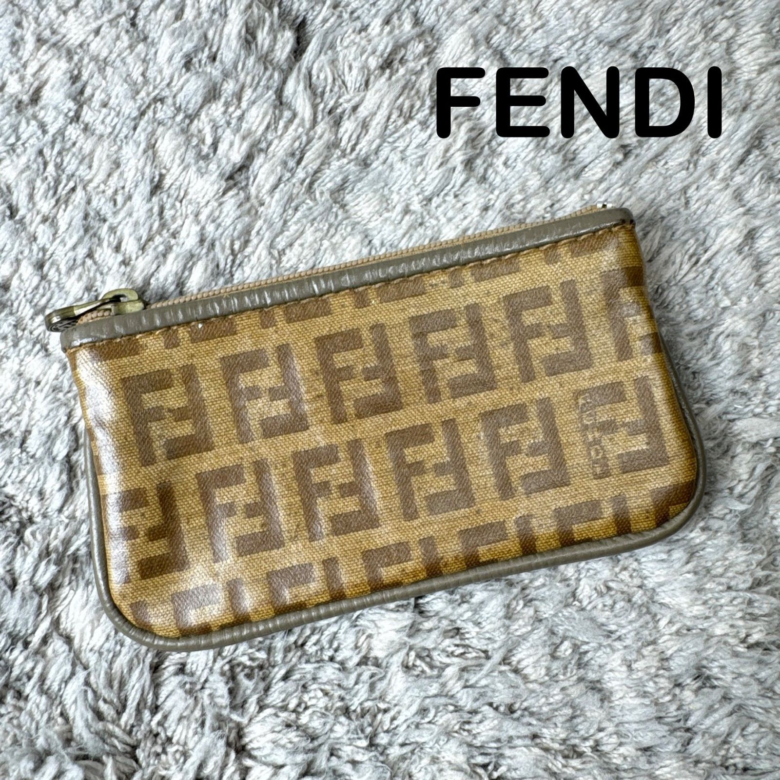 FENDI フェンディ ケース 小銭入れ ズッカ柄 希少】FENDI フェンディ ズッカ柄 ミニポーチ コインケース 小銭入れ