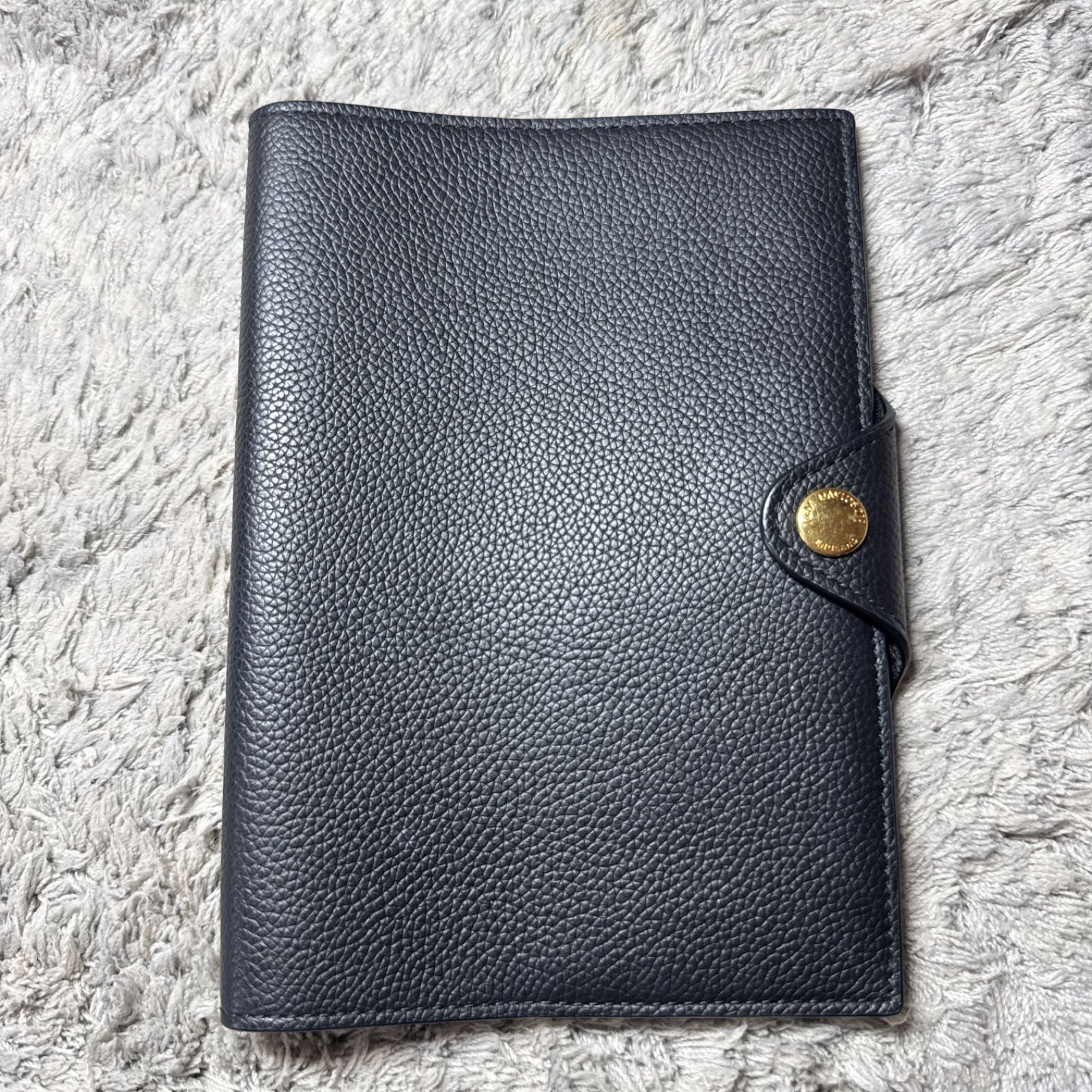 J&M DAVIDSON レザー ノート手帳カバー 付属箱付き シボ革 ブラック