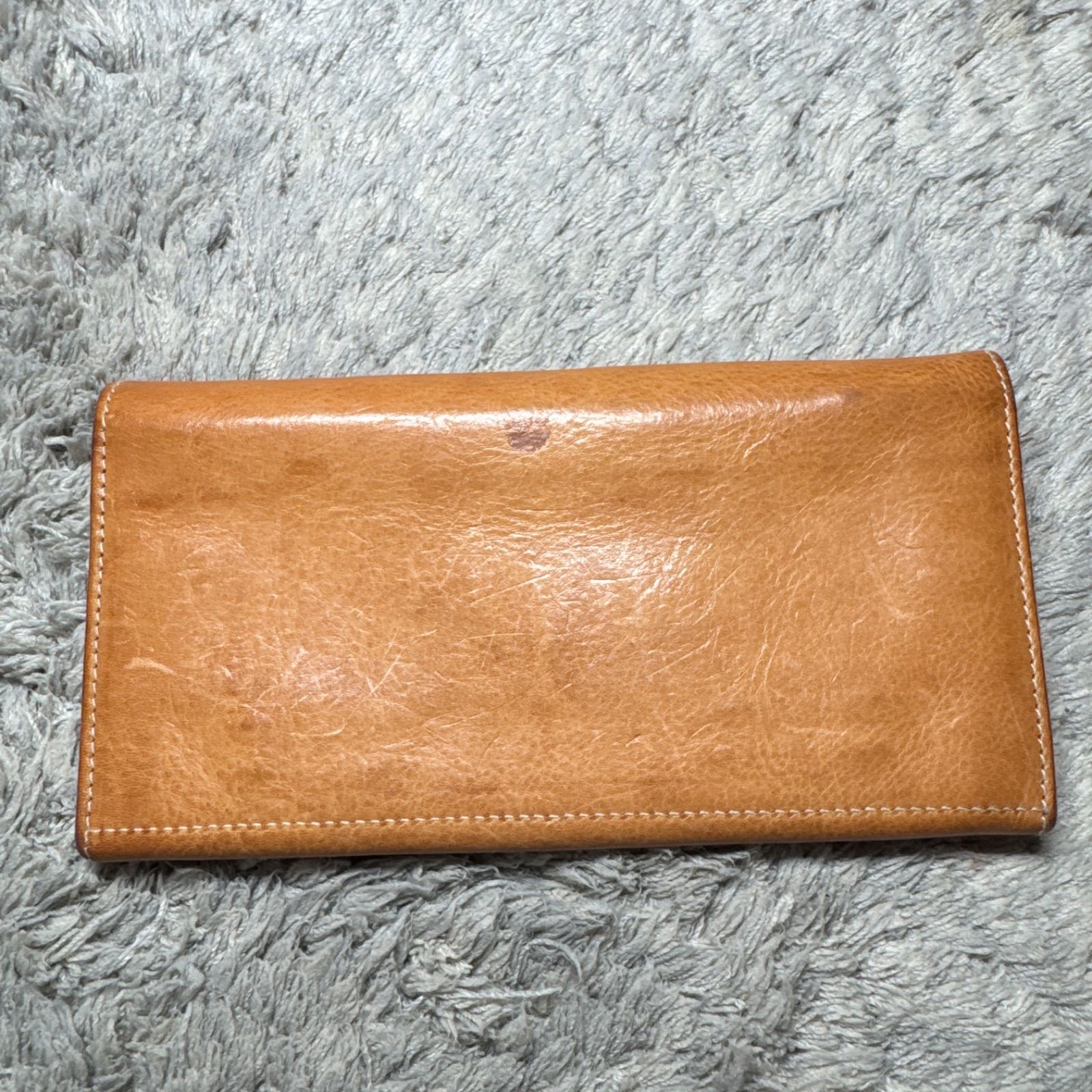 IL BISONTE イルビゾンテ レザー フラップ 長財布 ヤキヌメ キャメル