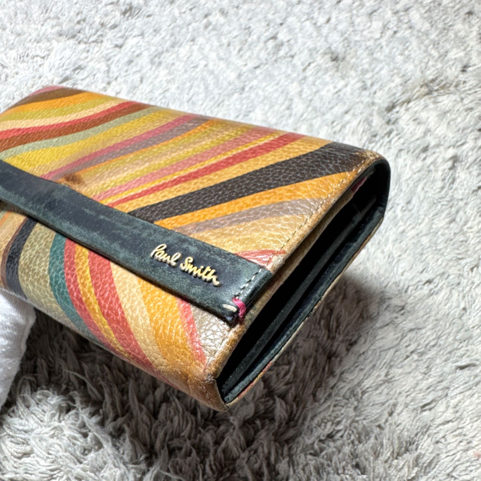 Paul Smith ポールスミス スワールカラーライン レザー 長財布 ロング