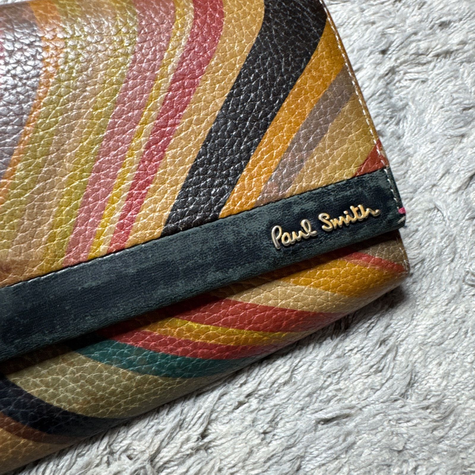 Paul Smith ポールスミス スワールカラーライン レザー 長財布 ロング