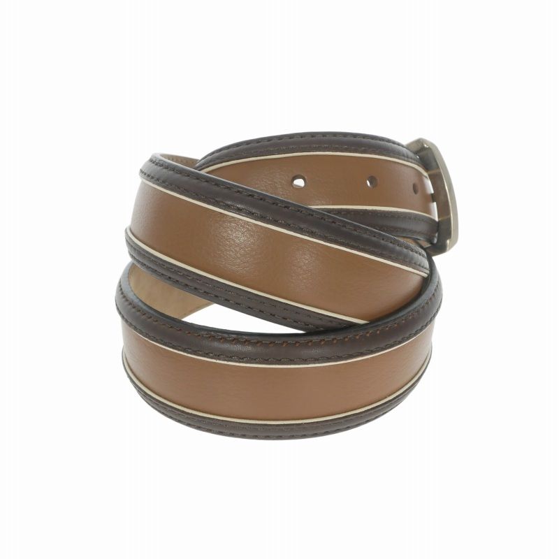 ブリオーニ BRIONI レザーバックルベルト 小物 90/34 ブラウン 茶