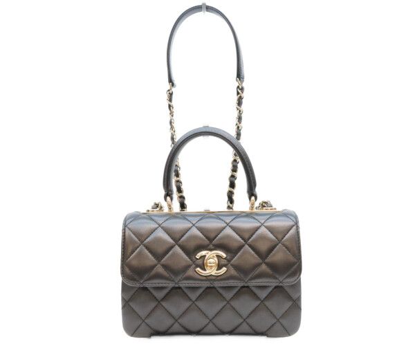 CHANEL シャネル AS4654 黒 ラム ゴールド金具 トレンディCC ミニ