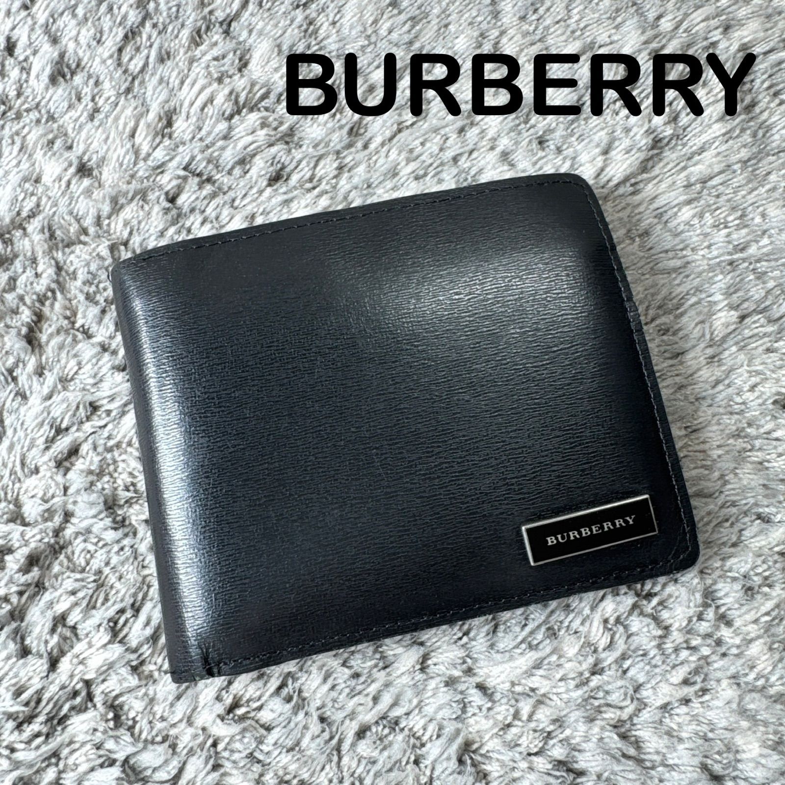 BURBERRY バーバリー レザー ロゴプレート ノバチェック 二つ折り財布