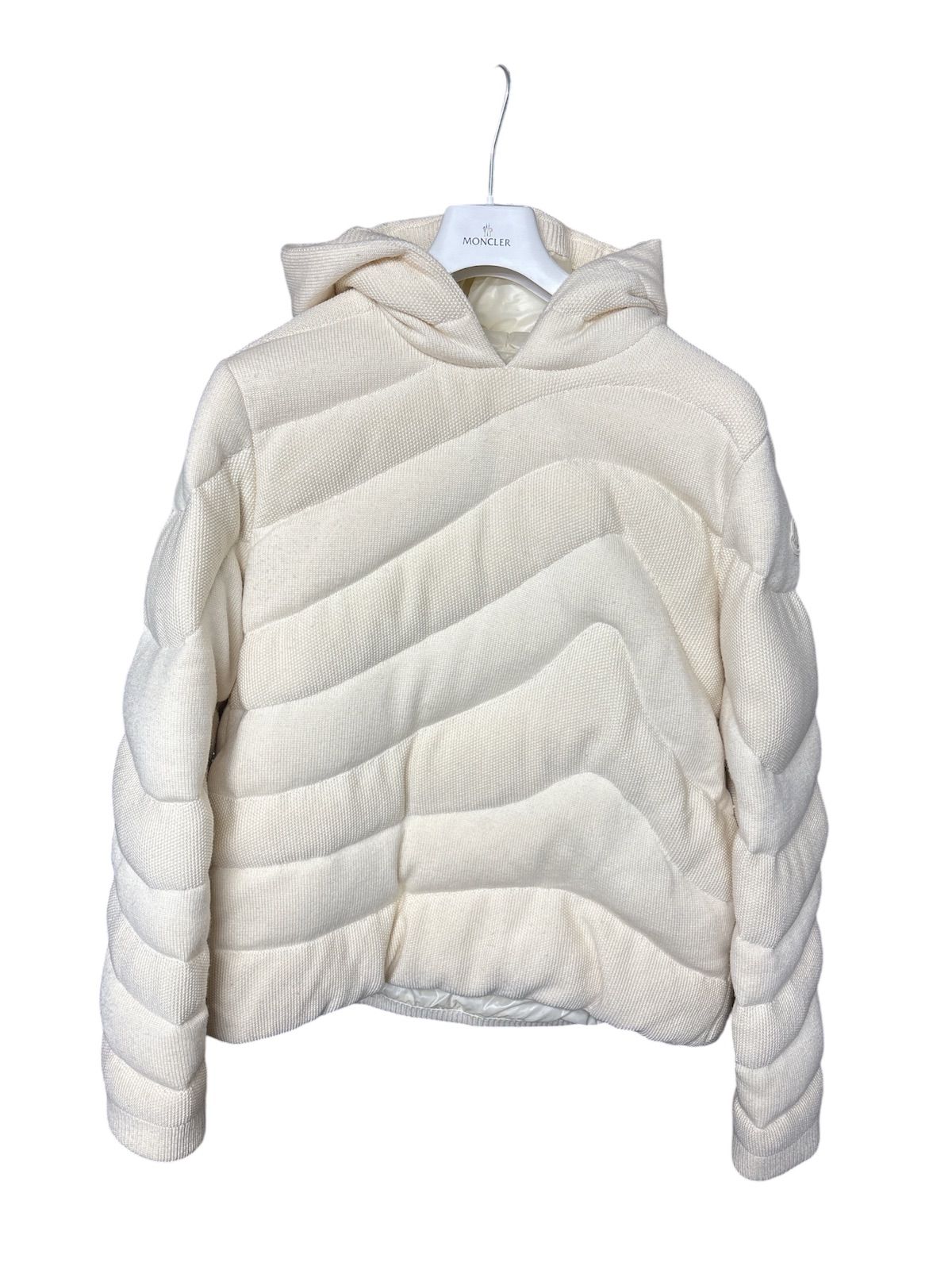MONCLER ニット切替 フーデッドダウンジャケット L