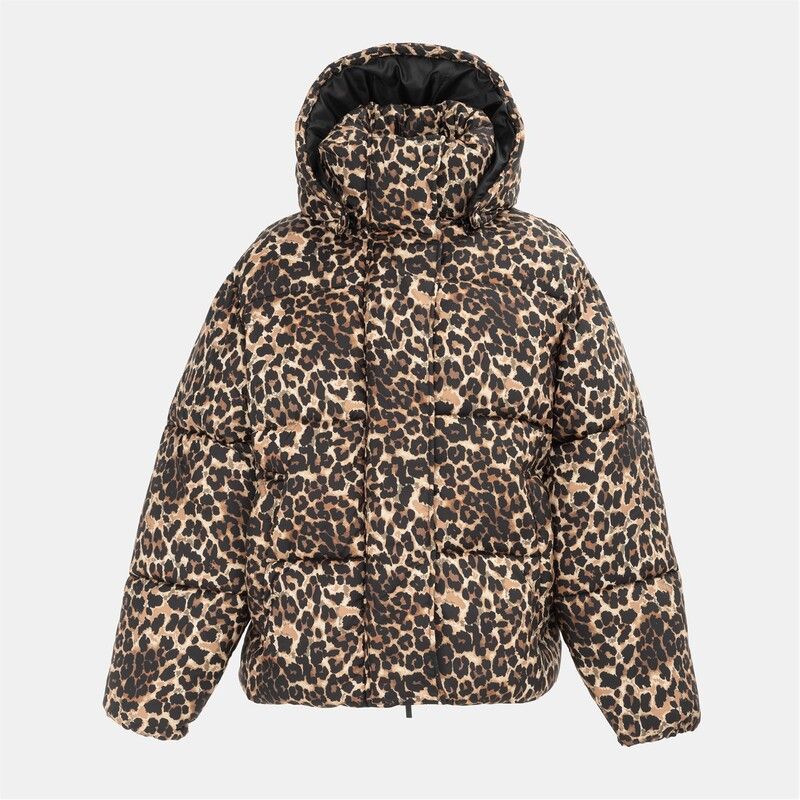 ファイヤートラップ レディース アウター ジャケット・ブルゾン Firetrap Med Puffer Ld54 Leopard Print アニマル