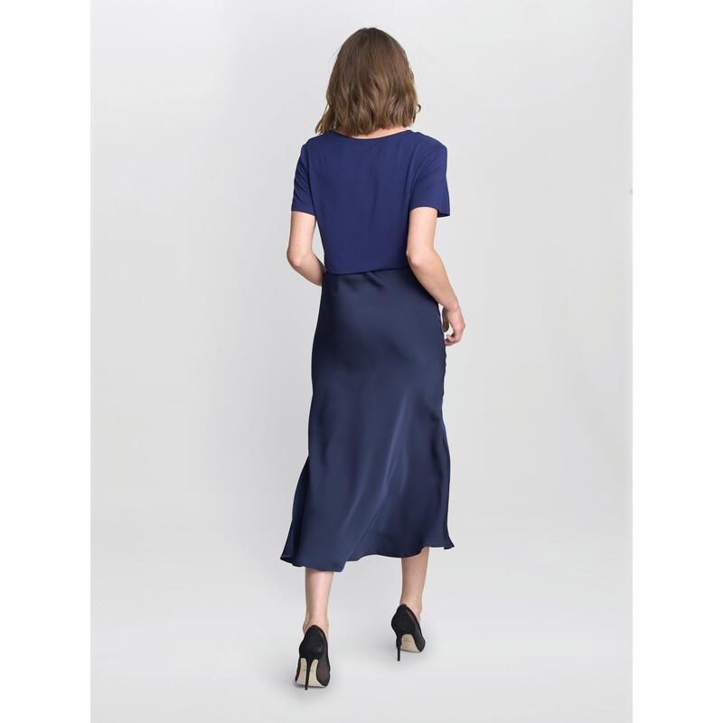 ジーナバッコーニ レディース ボトムス スカート サテン Gina Bacconi Bobbi Satin Bias Cut Skirt Navy ネイビー 14,425円