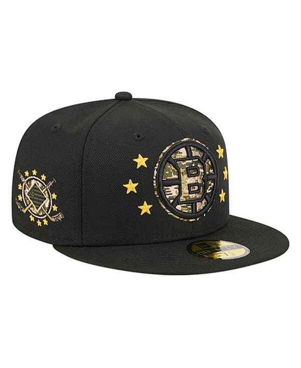 ニューエラ メンズ アクセサリー 帽子 New Era Mens Black Boston Bruins Military Appreciation Digital Camo Stars 59FIFT