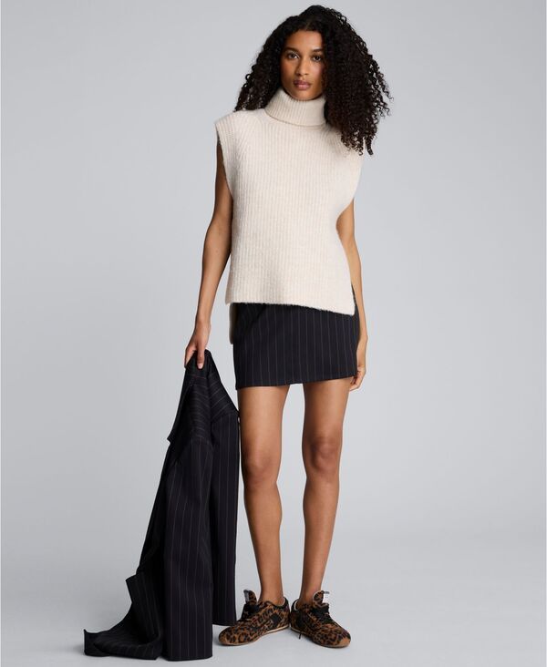 ケネスコール レディース ボトムス スカート ミニ Kenneth Cole Womens Fly Front Zip Mini Skirt BlackOlive Green ブラック