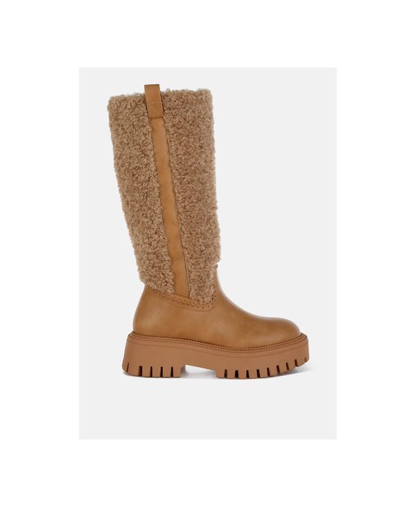 ロンドンラグ レディース シューズ ブーツ・レインブーツ London Rag Lapland Fur Detail Calf Length Boots Women Light beige ベージュ