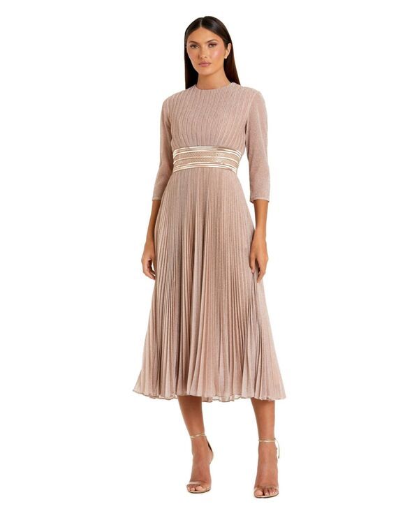 マックダガル レディース トップス ワンピース A ライン ミディワンピース ミディ Mac Duggal Womens Shimmering 34 Sleeve ALine Midi Dress R