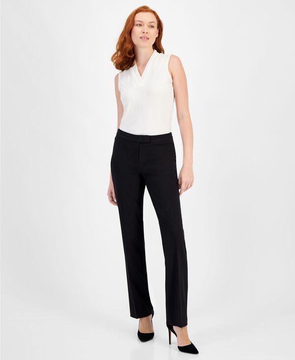 アンクライン レディース ボトムス カジュアルパンツ プチ Anne Klein Petite Sabre Stretch Fly FlareLeg Pants Anne Black ブラック