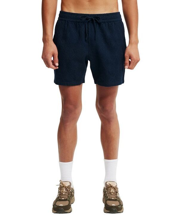 コットンオン メンズ ボトムス ハーフパンツ・ショーツ COTTON ON Mens Elevated Easy Short True navy diamond grid knit ネイビー