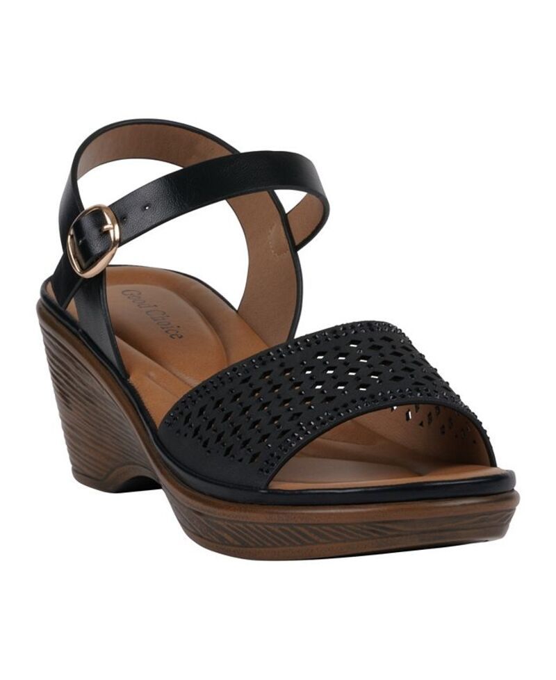 ジーシーシューズ レディース シューズ サンダル GC Shoes Womens West Wedge Sandals Black ブラック