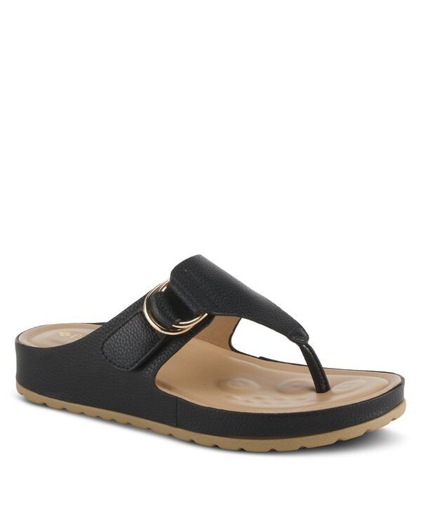 パトリシア レディース シューズ サンダル Patrizia Womens ROZETA Toe Thong Sandals with Gold Buckle and Comfort Footbed