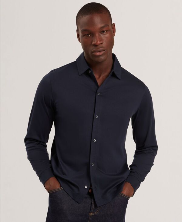 テッドベーカー メンズ トップス シャツ 長袖 Ted Baker Mens LongSleeve Shirt Navy ネイビー