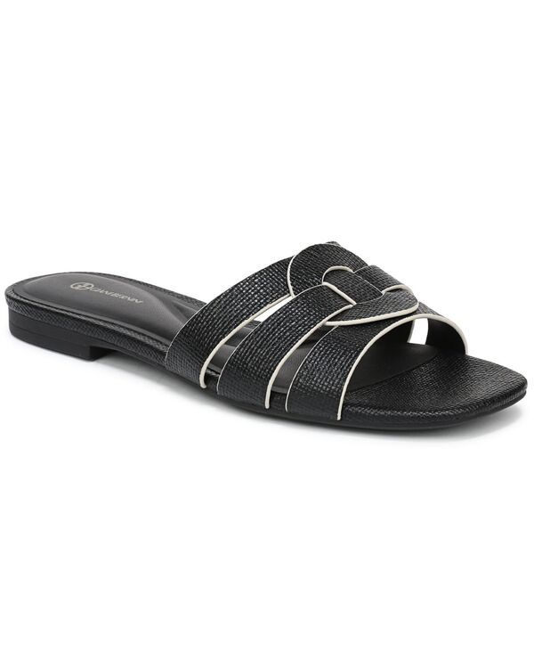 ジャーニ ベルニーニ レディース シューズ サンダル Giani Bernini Womens Norra Slide Flat Sandals Black Raffia ブラック