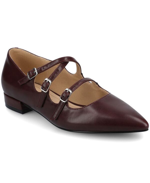 ジュルネ コレクション レディース シューズ パンプス Journee Collection Womens Gretel Strappy Mary Jane Pointed Toe Flats Oxb
