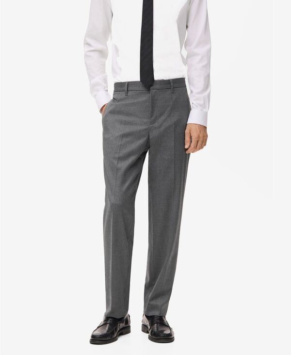 マンゴ メンズ ボトムス カジュアルパンツ MANGO Mens Flowy StraightFit Pants Gray グレー