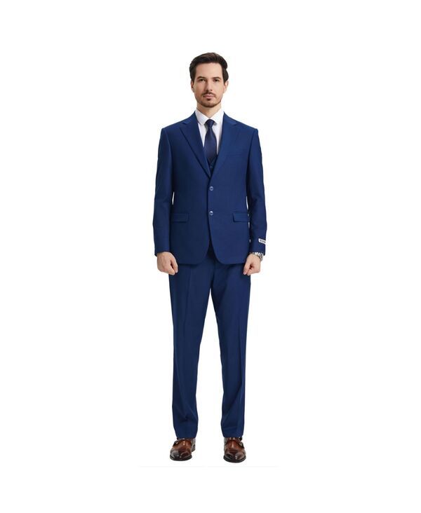 ステイシーアダムス メンズ アウター ジャケット・ブルゾン パンツ トール ベスト ジャケット Stacy Adams Big Tall HybridFit 3pc Notch Lapel Suit