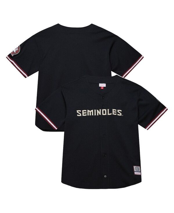 ミッチェルネス メンズ トップス シャツ ジャージー Mitchell Ness Mens Black Florida State Seminoles On The Clock FullButton