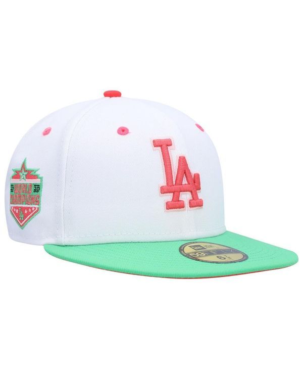 ニューエラ メンズ アクセサリー 帽子 New Era Mens White Green Los Angeles Dodgers Watermelon Lolli 59FIFTY Fitted Hat