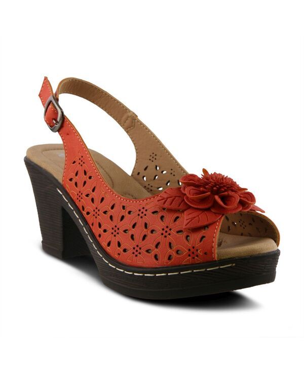 パトリシア レディース シューズ サンダル フラワー柄 フラワー Patrizia Womens DORIDAY Floral Slingback PeepToe Sandals Orange オレン