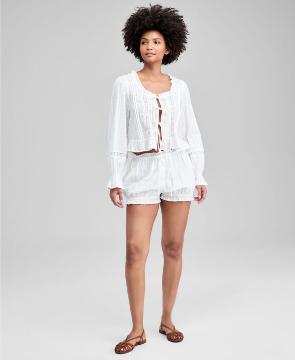 アンドノウディス レディース ボトムス ハーフパンツ・ショーツ フリル ショートパンツ And Now This Womens Textured RuffleTrim Bloomer Shorts C