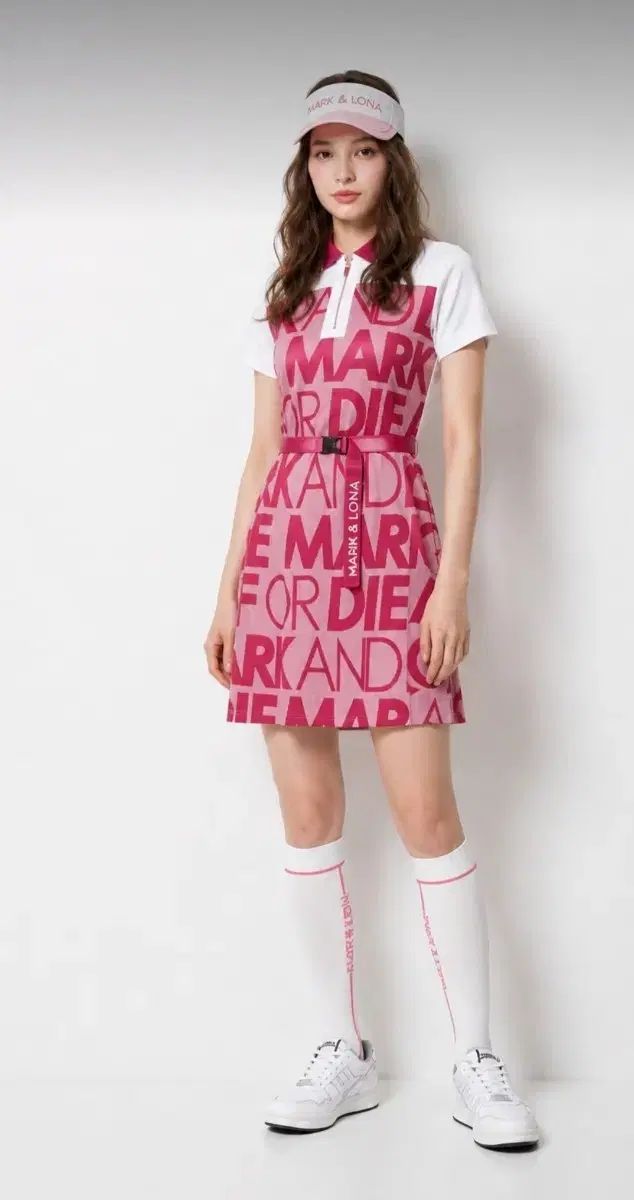 新品 MARK & LONA マークアンドロナ 正規品 ピンク ロゴ 半袖 ONE
