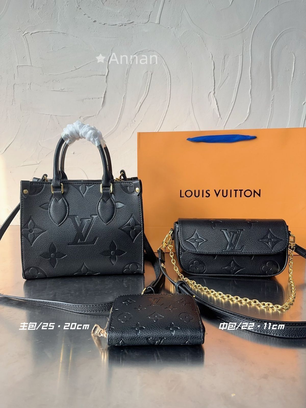 オンザゴー PM LOUIS VUITTON ルイヴィトン リュックショルダーバッグ 財布 3点セットバッグ