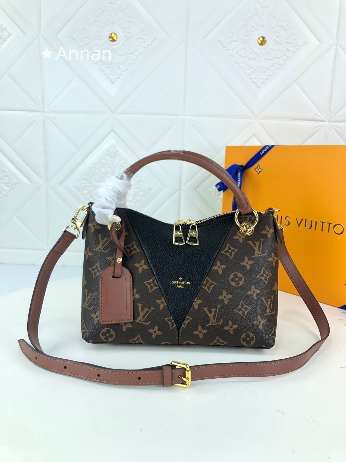 ルイ?ヴィトン Louis Vuitton Vトート BB 2WAY ショルダーバッグ ハンドバッグ モノグラム ブラウン ローズプードル