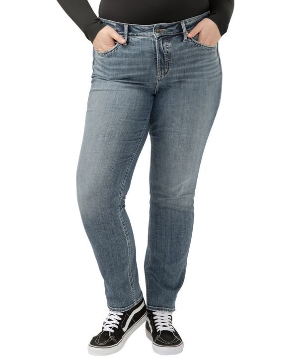 シルバー ジーンズ レディース ボトムス デニムパンツ プラスサイズ Silver Jeans Co Plus Size Suki HighRise CurvyFit Straight Jeans I