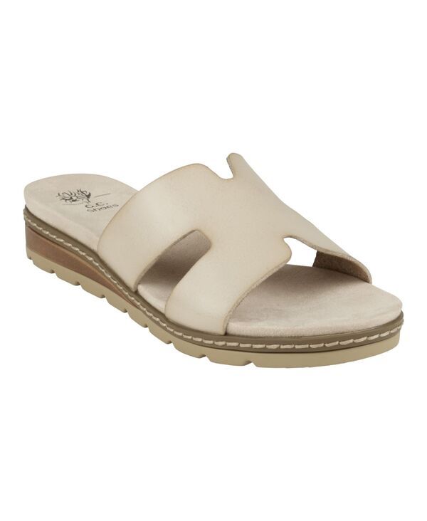 ジーシーシューズ レディース シューズ サンダル カットアウト GC Shoes Womens Nellie Cut Out Slide Flat Sandals Biege