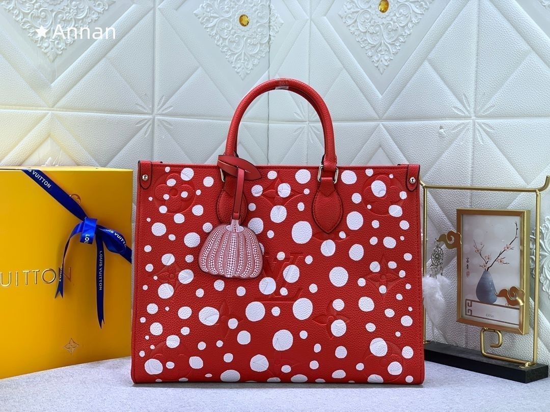 LOUIS VUITTON ルイヴィトン ハンドバッグ トートバッグ レディース LV×YK オンザゴーMM On the go 草間彌生