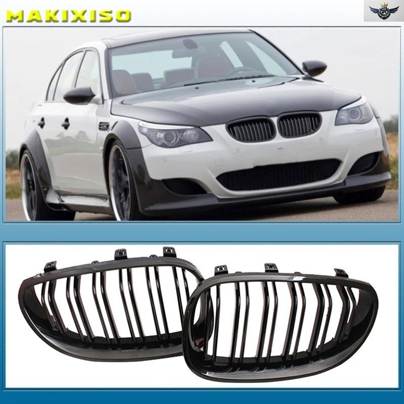 グロスMカラーフロントキドニーグリル 2003-2010 BMW E60 E61 5シリーズ