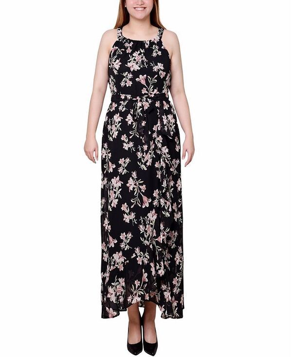 ニューヨークコレクション レディース トップス ワンピース シフォン マキシワンピース プチ マキシ ホルター NY Collection Petite Halter Front Chiffon Ma