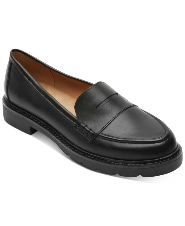 ロックポート レディース シューズ パンプス ローファー Rockport Womens Kacey Penny Loafer Flat Black Leather ブラック