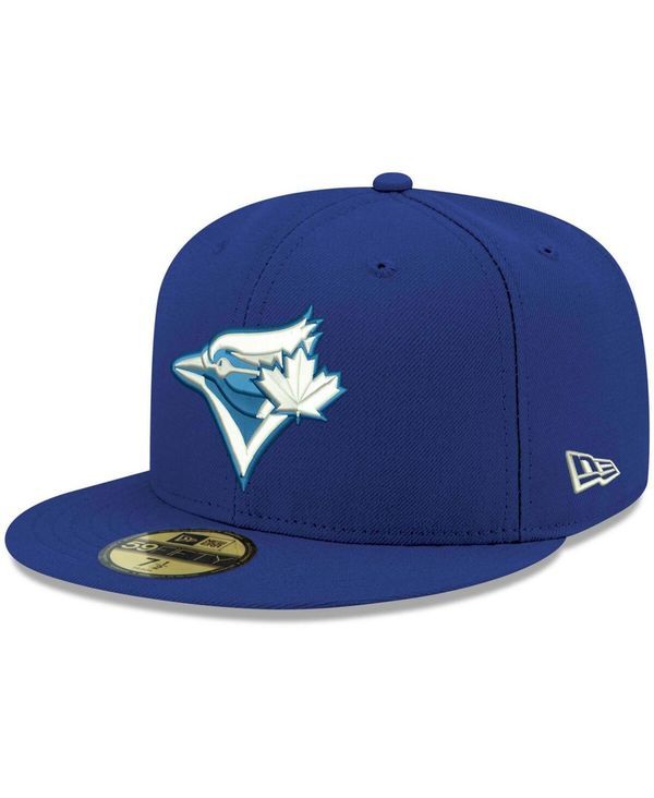 ニューエラ メンズ アクセサリー 帽子 ロゴ New Era Mens Royal Toronto Blue Jays Logo White 59FIFTY Fitted Hat Royal ホワイト