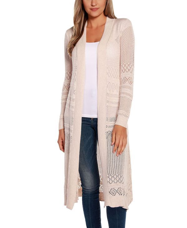 ベルディーニ レディース アウター ニット・セーター カーディガン Belldini PointelleStitch Duster Cardigan Heather Oatmeal ヘザー