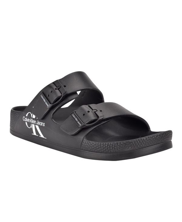 カルバンクライン メンズ シューズ サンダル Calvin Klein Mens Zion Open Toe Casual Slipon Sandals Black ブラック