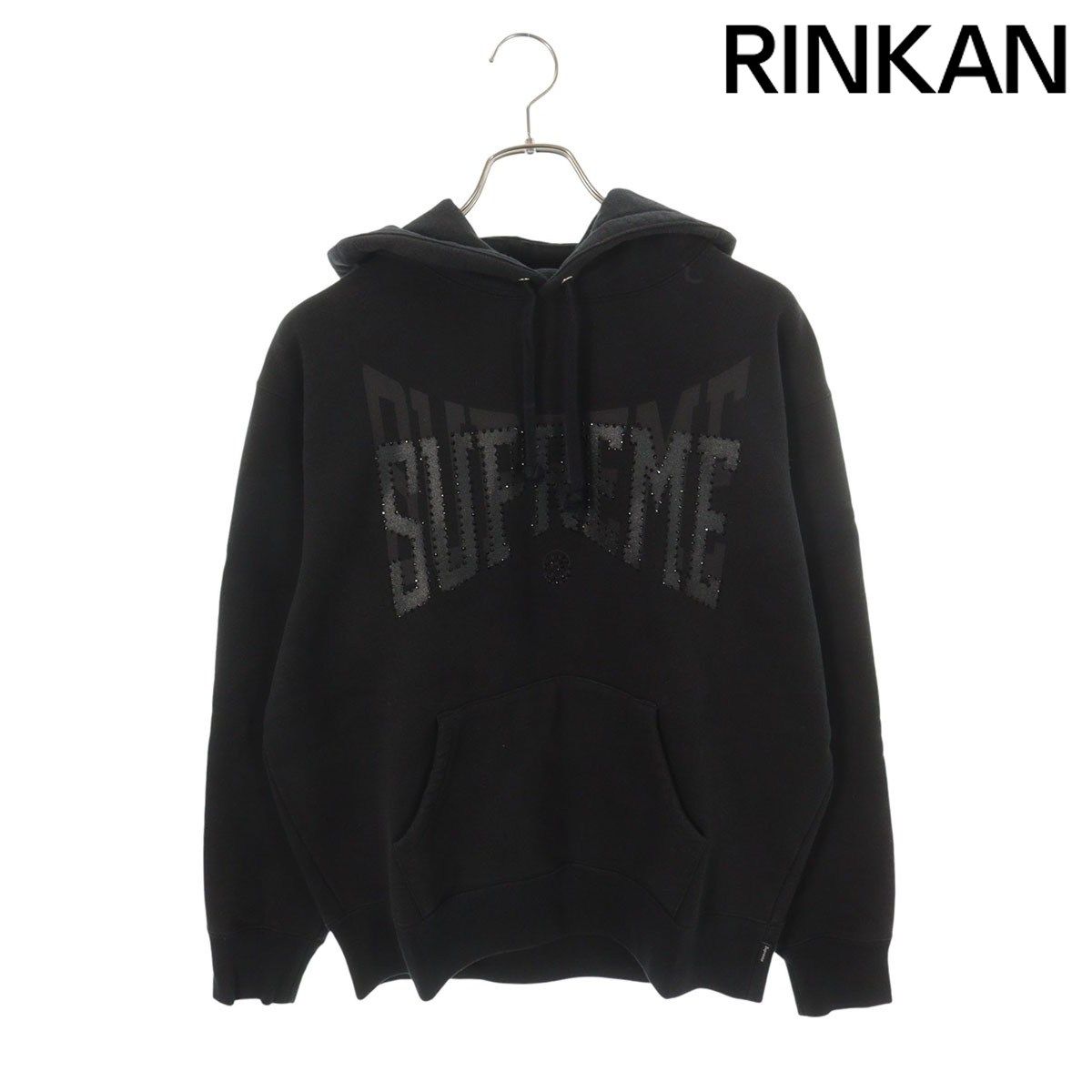 シュプリーム 23AW Rhinestone Hooded Sweatshirt ラインストーンフーデッドパーカー メンズ S