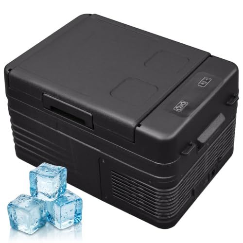 車載冷蔵庫 コンパクト 10L 【 -20℃ キンキンに冷える 】 小型 トラック ? 軽自動車まで 24v 冷蔵庫 トラック用 車中泊 AC100V / DC12V / DC24V 対応 PSE規格品 (ブラック, 10L)ts
