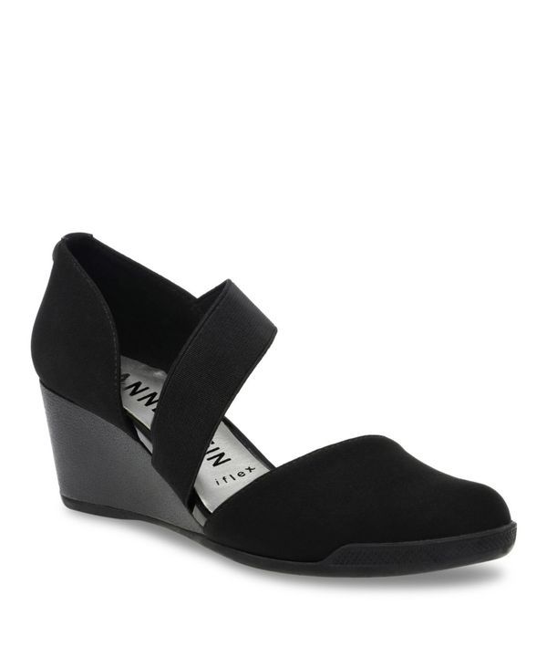 アンクライン レディース シューズ パンプス アシンメトリー Anne Klein Womens Tara Sport Asymmetrical Wedges Black ブラック