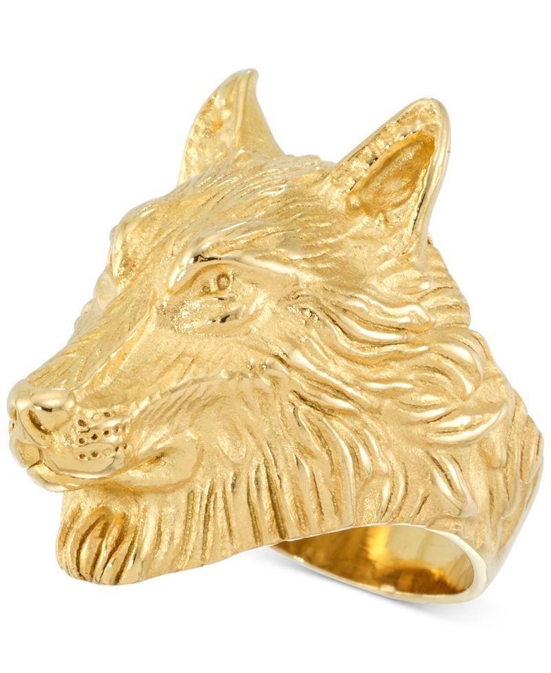 シモン アイ スミス メンズ アクセサリー リング Tシャツ LEGACY for MEN by Simone I Smith Mens Wolf Ring in Yellow IonPlated S