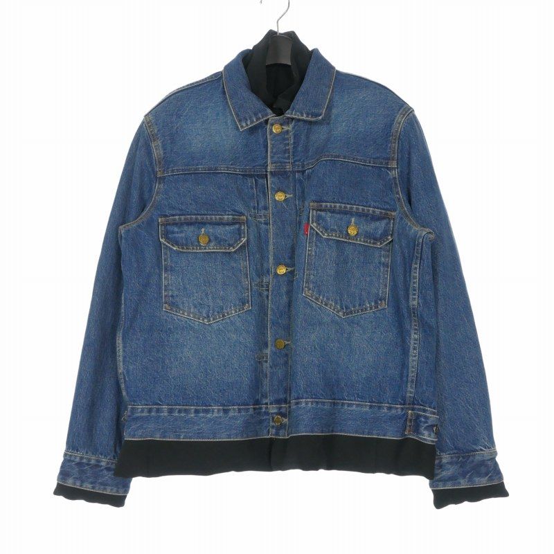 サカイ sacai × リーバイス Levi's 25SS Denim×Matelasse Twill Reversible リバーシブル デニムジャケット ブルゾン 長袖 2 インディゴ/ブラック 25-03706M 76,505円