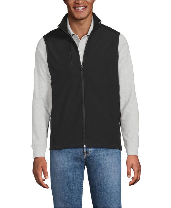 ランズエンド メンズ トップス ベスト Lands End Mens School Uniform Soft Shell Vest Black ブラック
