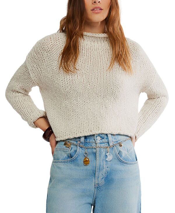 フリーピープル レディース アウター ニット・セーター クルーネック セーター Free People Womens Opal Crewneck Sweater Tea