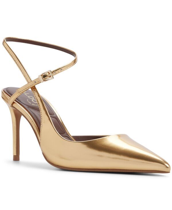 アルド レディース シューズ パンプス アシンメトリー アンクル ヒール ALDO Womens Kymmberly Asymmetric AnkleStrap HighHeel Pumps Gold